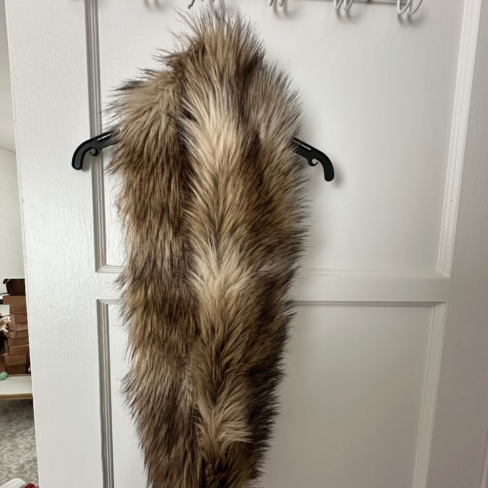 Juicy Couture Faux Fur scarf loop scarf Infinity Scarf Brown Snood Scarf